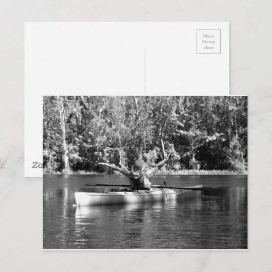 カヤック女性 ポストカード (正面/裏面)