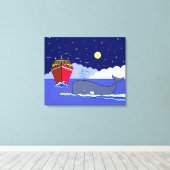 カヤック救大尉バイクジラ キャンバスプリント (インサイチュ (ウッドフロア))