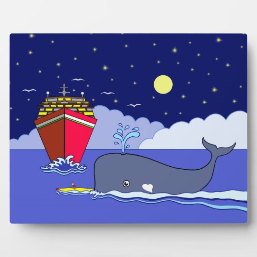 カヤック救大尉バイクジラ フォトプラーク (正面)