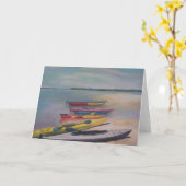 カヤック旅行グリーティングカード カード (黄色い花)