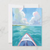 カヤック湖の日の水の色絵を描のカード (正面)