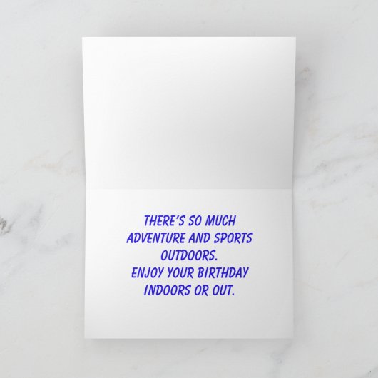 カヤック誕生日カード、5" x 7"折り畳みグリーティングカード カード (内部)