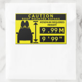 カヤック高警告さシール 長方形シール (バッグ)