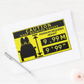 カヤック高警告さシール 長方形シール (封筒)