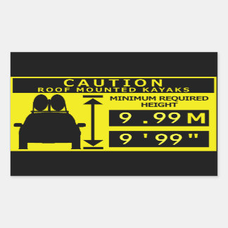 カヤック高警告さシール 長方形シール