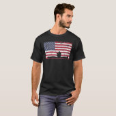 カヤック魚釣りアメリカ国旗 Tシャツ (正面フル)
