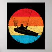 カヤック魚釣りアングラアアスヴィンテージカヤック魚釣り ポスター (正面)