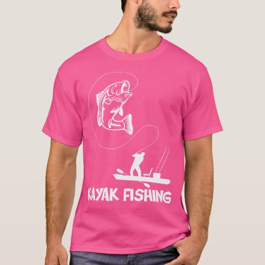 カヤック魚釣りバスアングラパドリング魚釣り Tシャツ (正面)