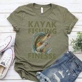 カヤック魚釣りフィネッセカヤックラバーベース魚釣り Tシャツ