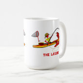 カヤック魚釣りブライトコーヒーマグの伝説 コーヒーマグカップ (正面右)