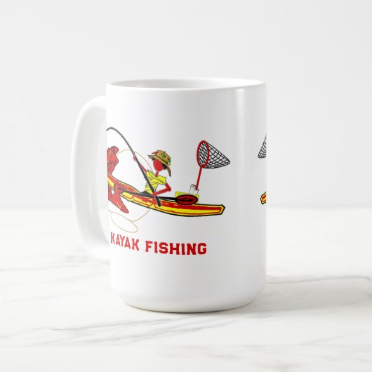 カヤック魚釣りブライトコーヒーマグの伝説 コーヒーマグカップ (正面左)