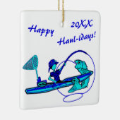 カヤック魚釣りホリデーセラミックスオーナメント セラミックオーナメント (右)