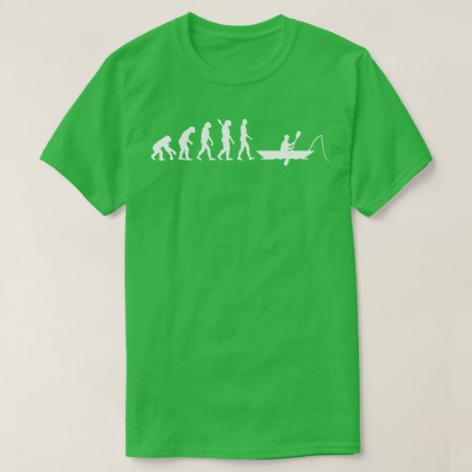 カヤック魚釣り進化 Tシャツ (デザイン正面)