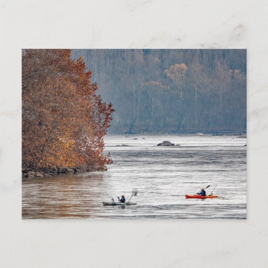カヤック魚釣り ポストカード (正面)
