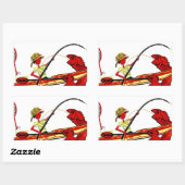 カヤック魚釣り 長方形シール (シート)