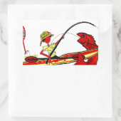 カヤック魚釣り 長方形シール (バッグ)