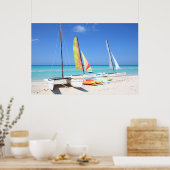 カヤック、カタマラン、カヤック|キューバビーチ ポスター (キッチン)