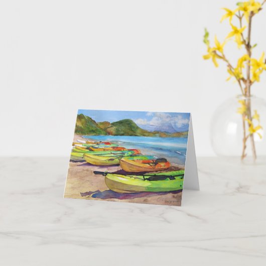 カヤック カード (黄色い花)