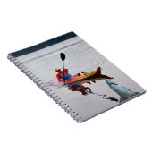 カヤック、パドリング、サメ、コテージカントリーのノート ノートブック (右側)