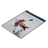 カヤック、パドリング、サメ、コテージカントリーのノート ノートブック (左側)