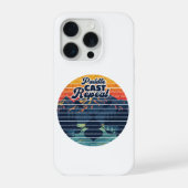 カヤック フィッシング パドル レトロ サンセット iPhoneケース (裏面)