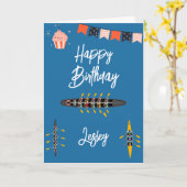 カヤック・ボート競技 誕生日カード カード (黄色い花)