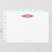 カヤック モダンアクアブルー オーダーメイド ステーショナリー ノートカード (正面/裏面)