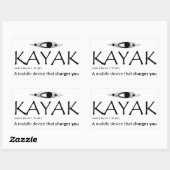 カヤック、充電するモバイルデバイス 長方形シール (シート)