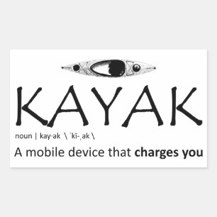 カヤック、充電するモバイルデバイス 長方形シール