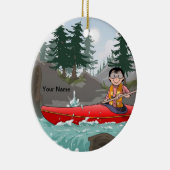 カヤック-女性 セラミックオーナメント (右)