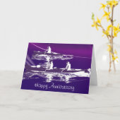 カヤッ数々のク用の紫色のグリーティングカード カード (黄色い花)