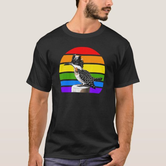 カヤツリガラスのようなヤマセミ虹の鳥歌う鳥多様性 Tシャツ (正面)