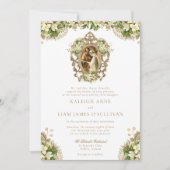 カヤリーヴィンテージホワイトフローラカト結婚リック 招待状 (正面)