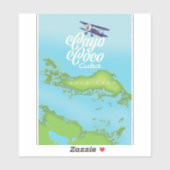 カヨココキューバヴィンテージスタイルの地図。 シール (シート)