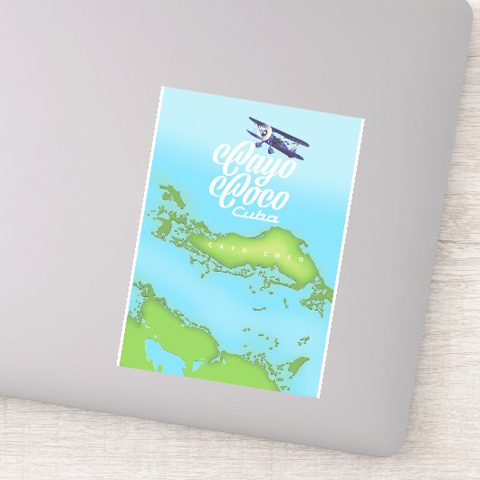 カヨココキューバヴィンテージスタイルの地図。 シール (詳細)