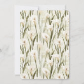 カラかわいらしリリーグリーンホワイトフローラズ結婚 招待状 (裏面)