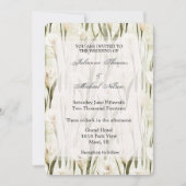 カラかわいらしリリーグリーンホワイトフローラズ結婚 招待状 (正面)