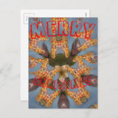 カライドスコープ・キリン・マンダラ：アブストラクト・サファリ・アート シーズンポストカード (正面/裏面)