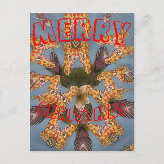 カライドスコープ・キリン・マンダラ：アブストラクト・サファリ・アート シーズンポストカード (正面)