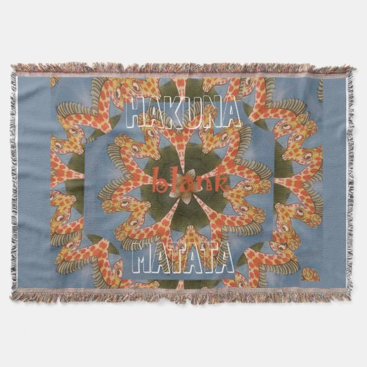 カライドスコープ・キリン・マンダラ:アブストラクト・サファリ・アート スローブランケット (正面)