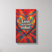 カライドスコープ ハート キャンバス | レインボー アブストラクト ラブ (正面)