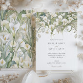 カラエレガントリリーの結婚繊細なパステル花模様 招待状