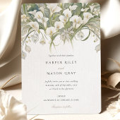 カラエレガントリリーの結婚繊細なパステル花模様 招待状