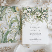 カラエレガントリリーの結婚繊細なパステル花模様 招待状
