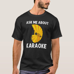 カラオカッコいいー女子男性へ歌手マイクカラオ Tシャツ