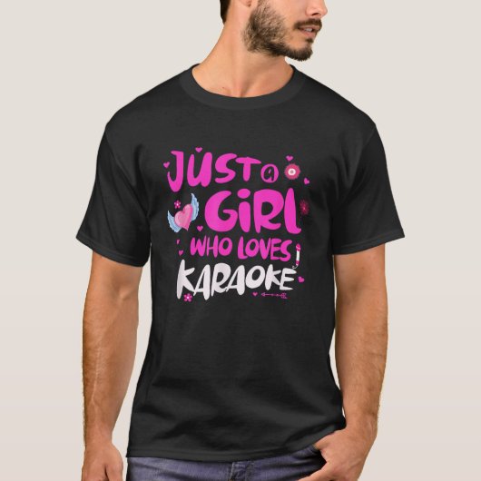 カラオケが大好きな女の子 Tシャツ (正面)
