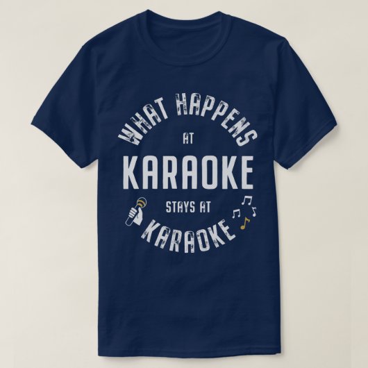 カラオケで起こることおもしろいは Tシャツ (デザイン正面)