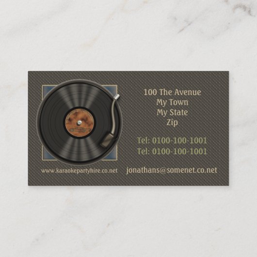 カラオケのレコードのロゴの名刺 名刺 (裏面)