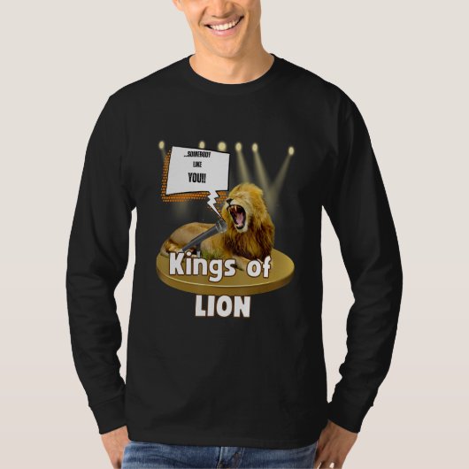 カラオケの動物たちがライオンの王を歌う Tシャツ (正面)