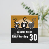 カラオケの誕生日の招待状 招待状 (スタンド正面)